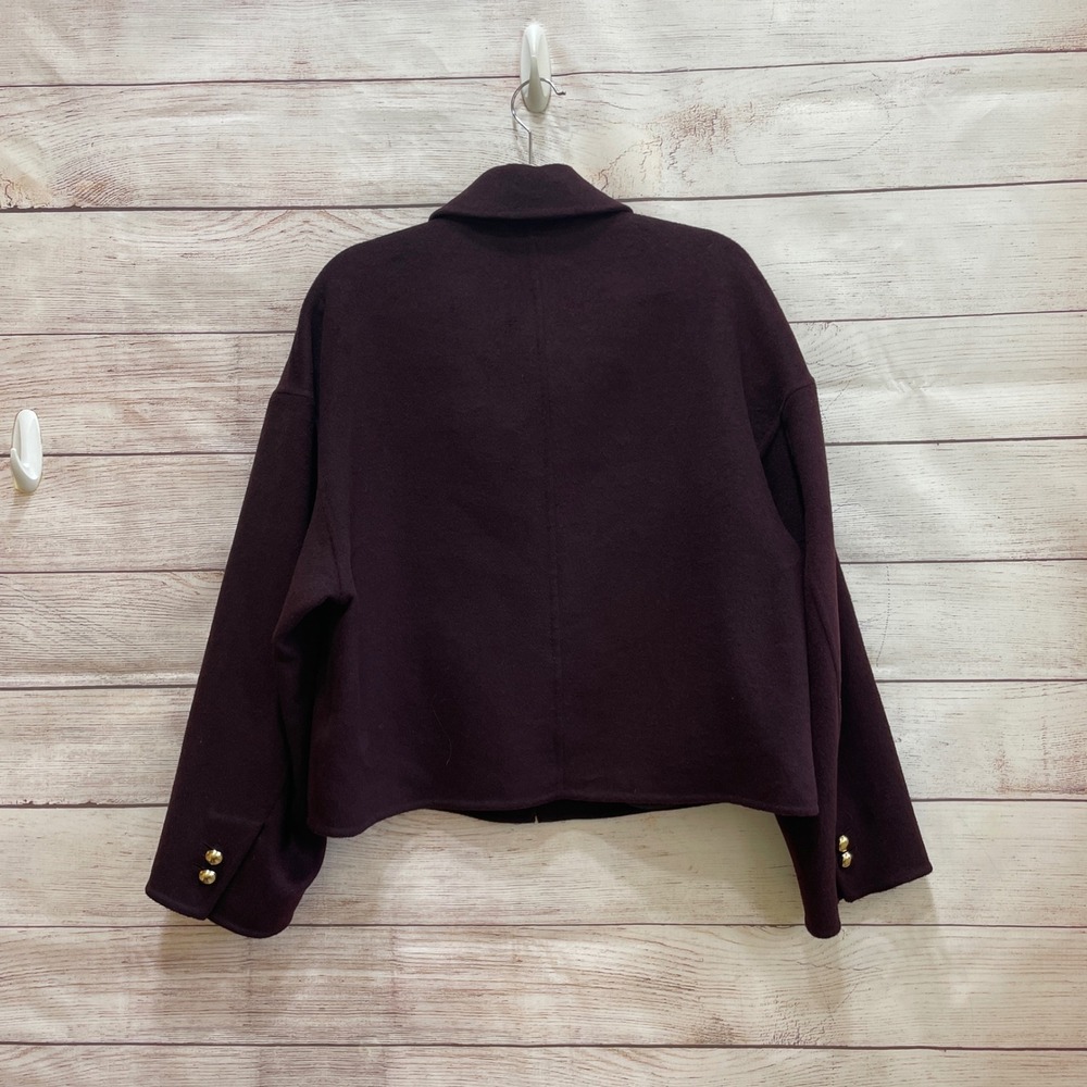 NEW‎ WITH TAGS ZARA WOOL BLEND BLAZER IN BURGUNDY - Picture 8 of 8